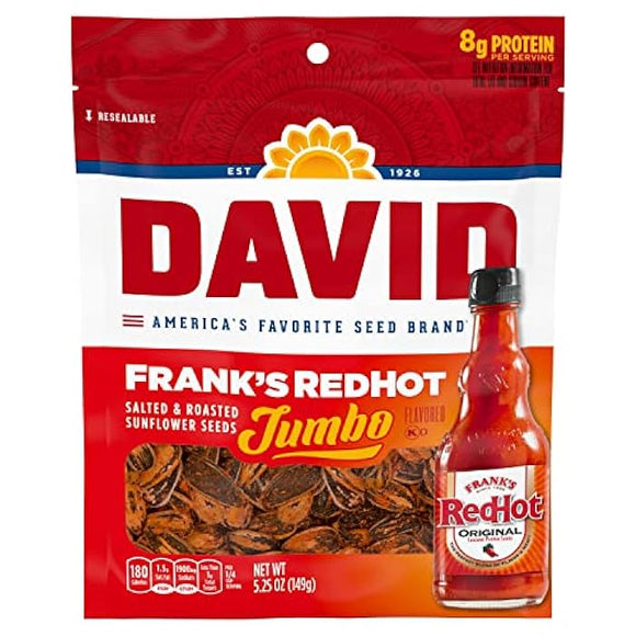 David's Sunflower Seeds - Frank's Red Hot - 5.25 oz