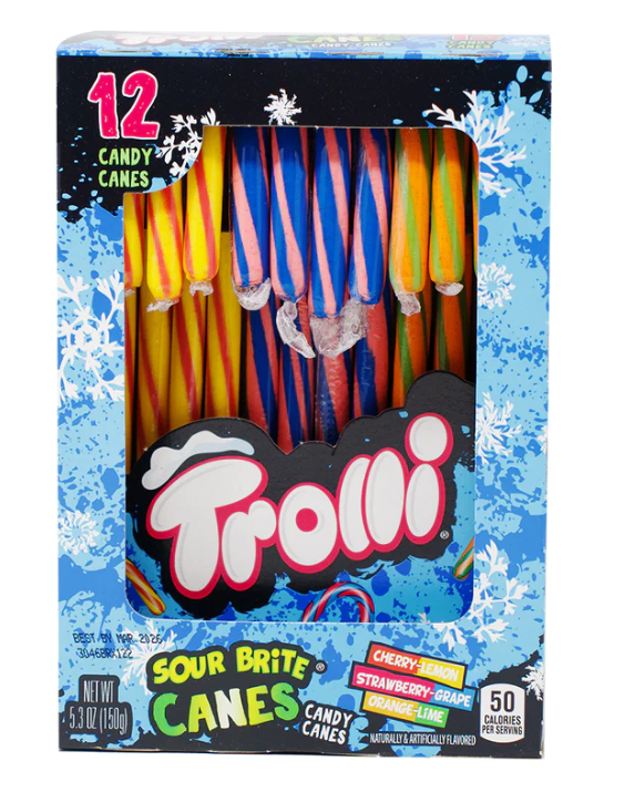 Trolli Sour Brite Candy Canes - 12 Pac