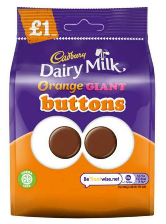 Cadbury Orange Giant Buttons UK - 3.35 oz
