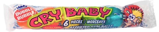 Dubble Bubble Cry Baby Sour Gum Balls - 6 Pack