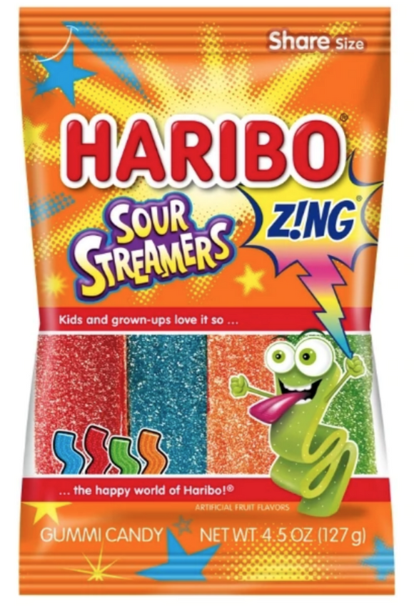 Haribo Zing Sour Streamers - 4.5 oz