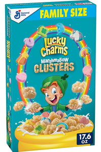 Lucky Charms Marshmallow Clusters Cereal - Family Size - 17.6 oz (BB Sept 2022)