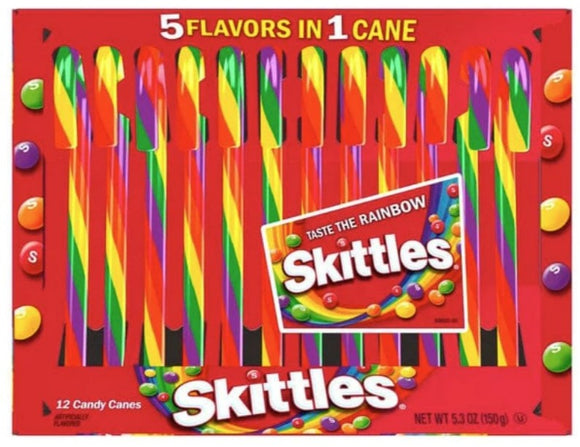 Skittles Flavoured Candy Canes - 12 Pack