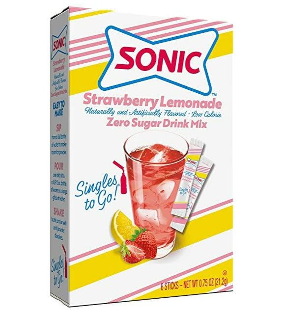 Sonic Zero Sugar Singles To Go - Strawberry Lemonade