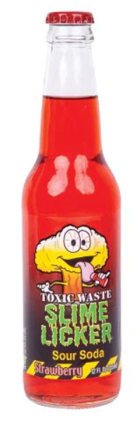 Rocket Fizz Soda - Toxic Waste Slime Licker - Sour Strawberry - 12 oz
