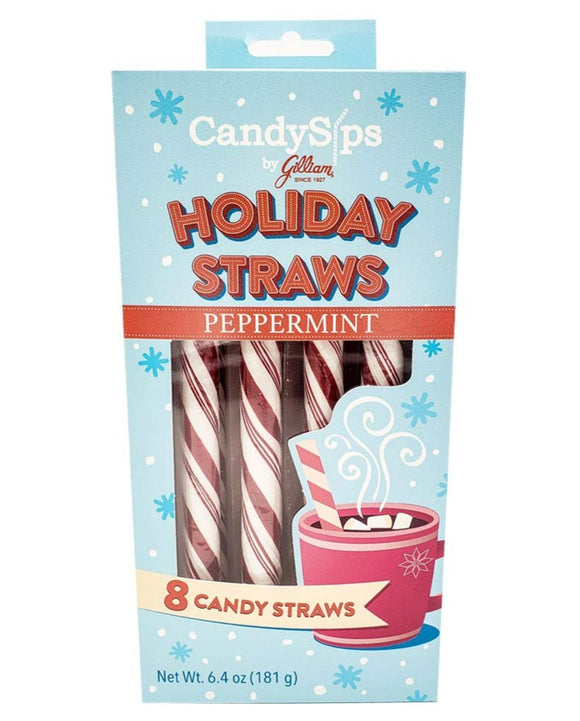 Candy Sips Holiday Straws Peppermint - 8 Pack