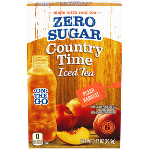 Country Time Zero Sugar Singles To Go - Peach Iced Tea