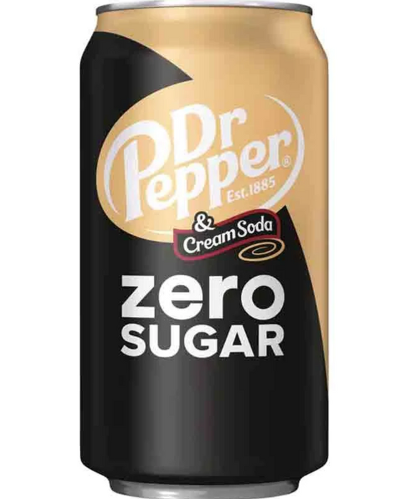 Dr. Pepper Zero Sugar Cream Soda Can (355 ml)