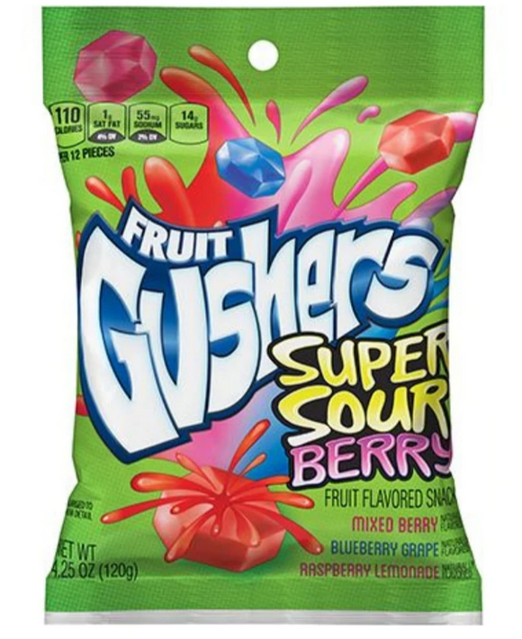 Fruit Gushers Super Sour Berry - 4.25 oz