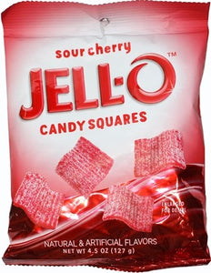 Jello Sour Cherry Candy Squares - 4.5 oz