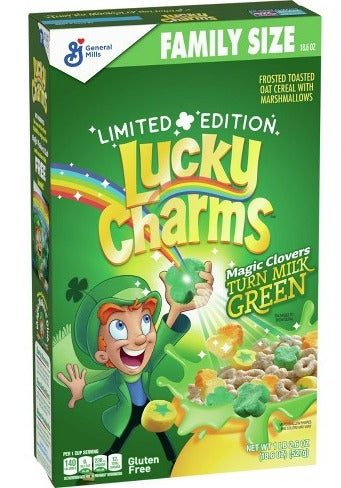 Lucky Charms St. Patty's Day Cereal - Family Size - 18.6 oz (BB Dec 2022)