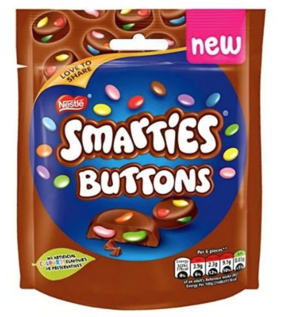 Smarties Milk Chocolate Buttons UK - 3.17 oz