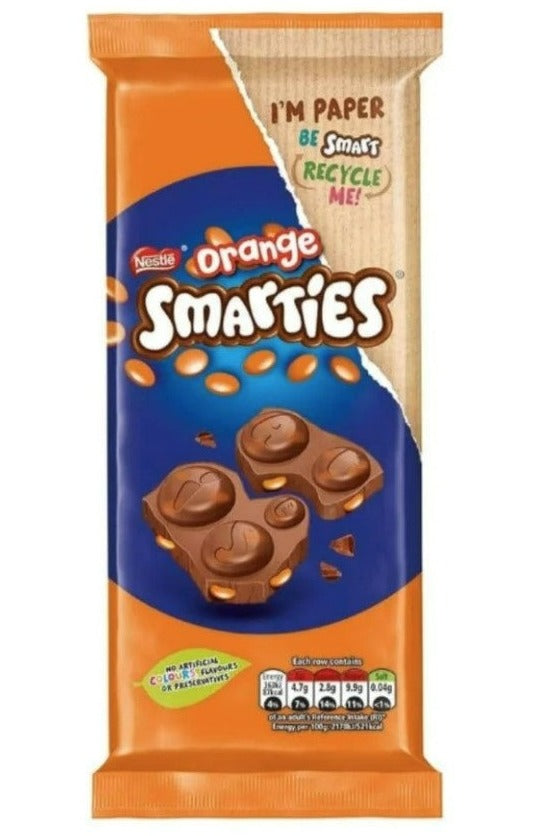 Smarties UK Orange Chocolate Bar - 90 g
