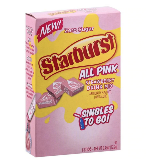 Starburst Zero Sugar Singles To Go - All Pink