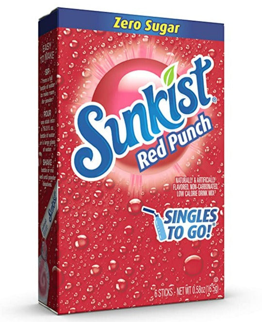 Sunkist Zero Sugar Singles To Go - Red Punch