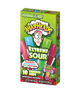 Warheads Extreme Sour Freeze Pops - 10 Pack