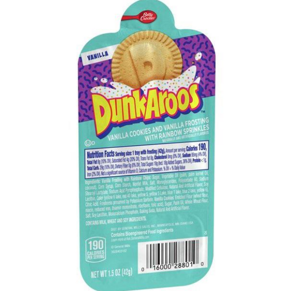 Dunkaroos - Vanilla Cookies and Rainbow Chip Frosting - 1.5 oz (BB June 2023)