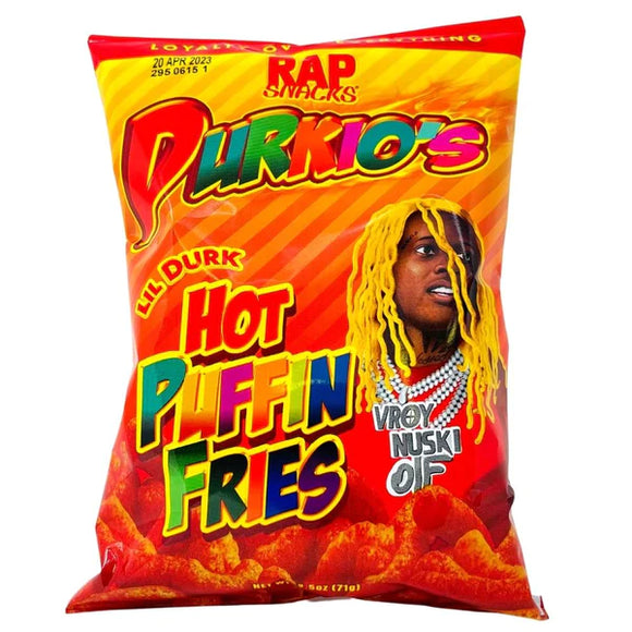 Rap Snacks - Durkio's Hot Puffin Fries - 2.5oz